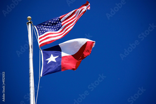 Photo: Flags of America and Texas 4 Flags of America and Texas 4