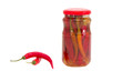 canned and fresh red hot peppers