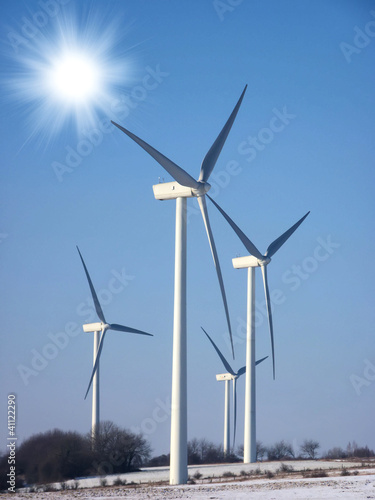 Photo: wind turbine in the sun wind turbine in the sun