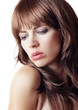 pretty young woman with a long brown hair. pretty young woman with a long brown hair.
