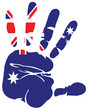 hand print flag of australia hand print flag of australia