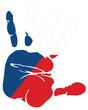 hand print flag of czech republic hand print flag of czech republic