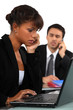 canvas print picture - Businesswoman concentrating on her work