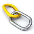 3d abstract chain link - silver and gold - network icon 3d abstract chain link - silver and gold - network icon