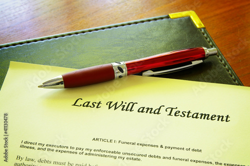Photo: Last Will and testament document Last Will and testament document