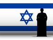 Israel Speech Tribune Silhouette with Flag Background