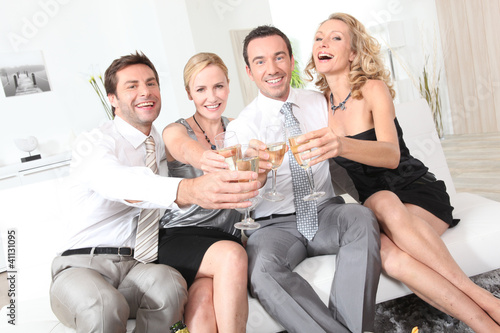Photo: Friends toasting with champagne Friends toasting with champagne