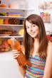 girl with juice in kitchen girl with juice in kitchen