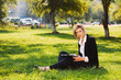 Young businesswoman with a folder