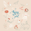 girls are happy. A set of vector elements
