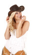 Cowgirl chaps hands face Cowgirl chaps hands face