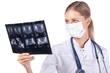 Portrait of girl doctor ECG, X-ray