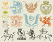 Vector: heraldic set heraldic set