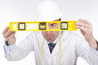 engineer using a level