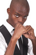 man with his fist ready to punch man with his fist ready to punch