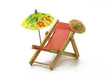 liegestuhl mit sonnenschirm