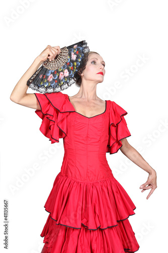 Photo: portrait of a woman in flamenco costume portrait of a woman in flamenco costume