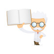 canvas print picture - funny cartoon scientist