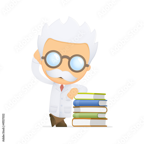 Vector: funny cartoon scientist funny cartoon scientist
