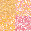 Photo en ligne au meilleur prix Set of four seamless pattern with pink roses
