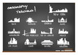 geography teaching, blackboard - vector