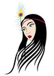 Illustration of a hippie girl