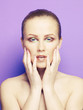 Lady on bright background