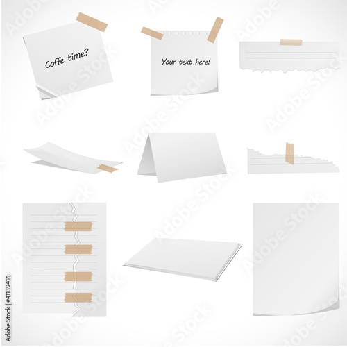 Vector: Collection of white papers Collection of white papers