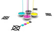 canvas print picture - CMYK liquid inks and target