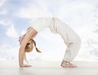 young woman practising yoga exercise young woman practising yoga exercise