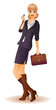 Attractive business woman with phone, vector Attractive business woman with phone, vector