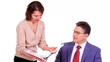 Businessman and business woman.