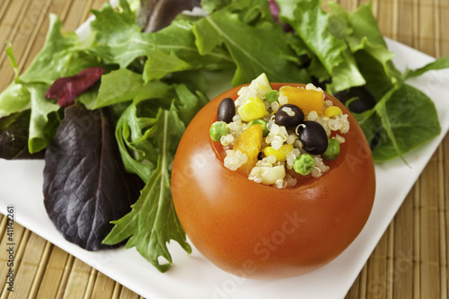 Photo: Quinoa Stuffed Tomato with Salad Quinoa Stuffed Tomato with Salad