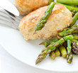 meat chicken cutlet with asparagus