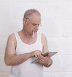 Working man with his tablet computer Working man with his tablet computer
