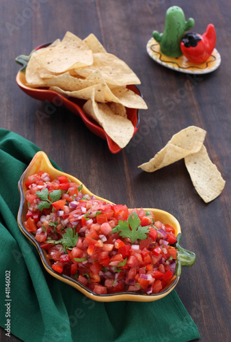 Photo: Hot Fresh Tomato Salsa with tortilla chips Hot Fresh Tomato Salsa with tortilla chips