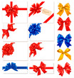 Big set of colorful gift bows with ribbons. Vector.