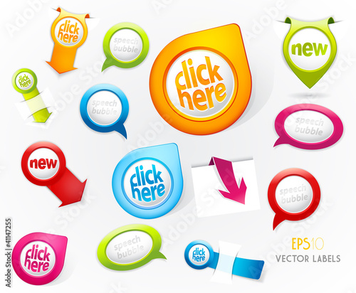 Vector: Set of colorful labels. Set of colorful labels.