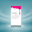 Roll up front pink color dripping design. vector