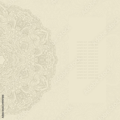 Vector: Vector greeting card with ornament. Vector greeting card with ornament.