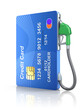 Credit card with gas nozzle