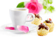 Coffee cup and muffins Coffee cup and muffins