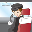 運転手　車内　男性　イラスト　素材　ベクター