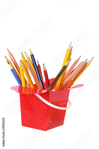 Photo: Pencils in Plastic Box Pencils in Plastic Box