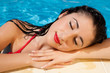 Woman resting after a swim