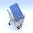 shopping cart with solar panel inside