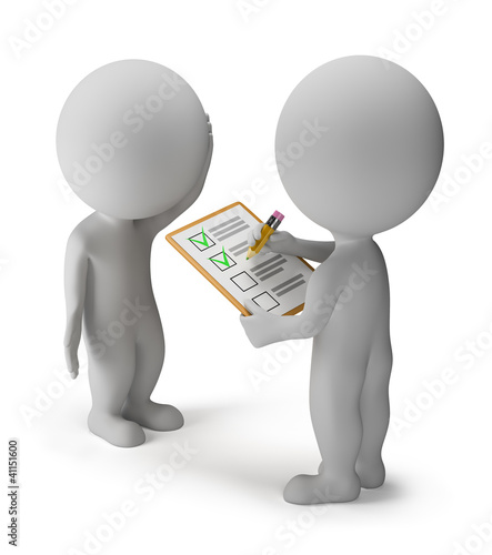 Illustration: 3d small people - survey 3d small people - survey