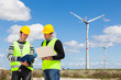 Two Engineers in a Wind Turbine Power Station