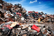 Iron scrap metal compacted to recycle