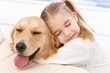 Photo: Lovely little girl and her pet dog Lovely little girl and her pet dog